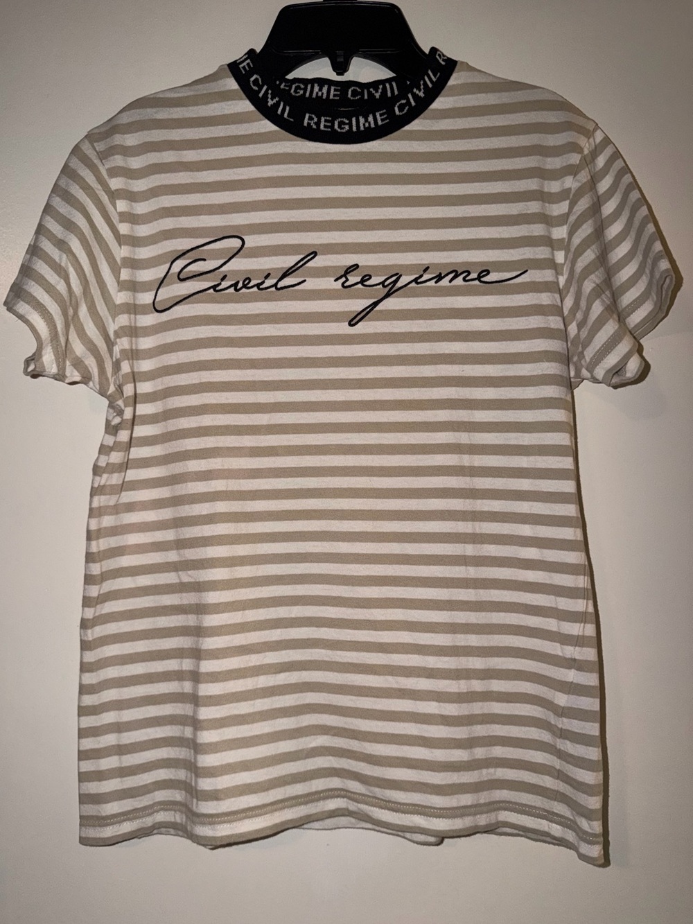 Men’s Civil Regime Striped Short Sleeve T Shirt
